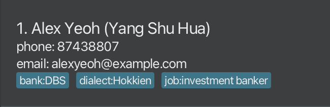 Example profile with tags